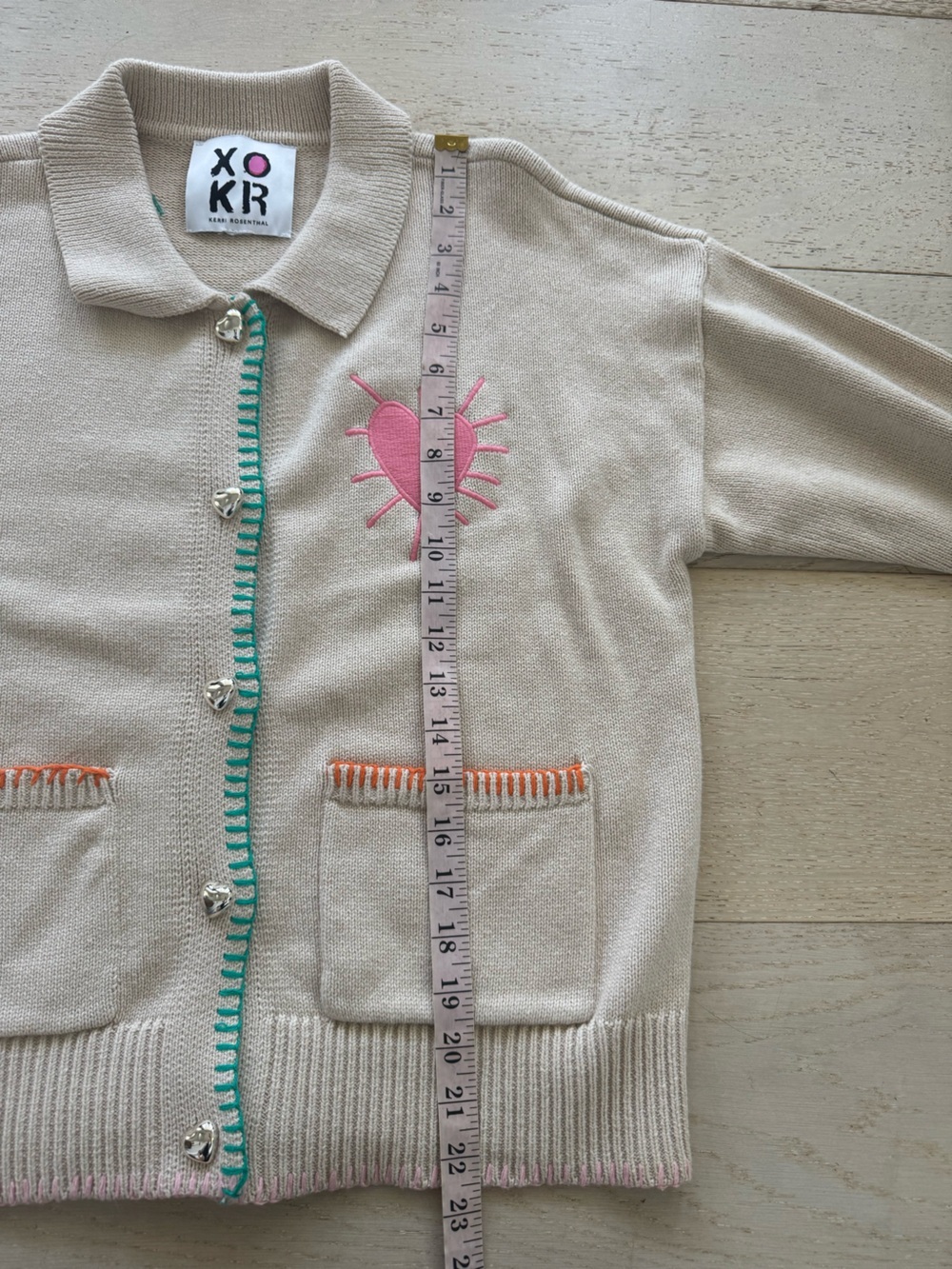 Kerri Rosenthal heart cardigan. Size Medium - Picture 8 of 9